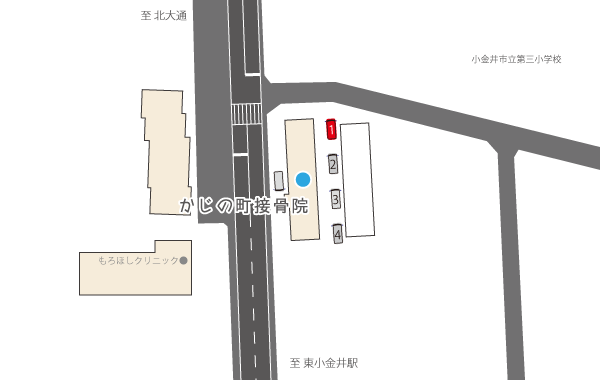 かじの町接骨院 駐車場案内図